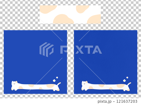 Cute Cat Blue Paper With Polka Dot Tape Memo Paper Memo Pad Note Pad Paper Post It Digital Blank Paper Blank Note 121637203