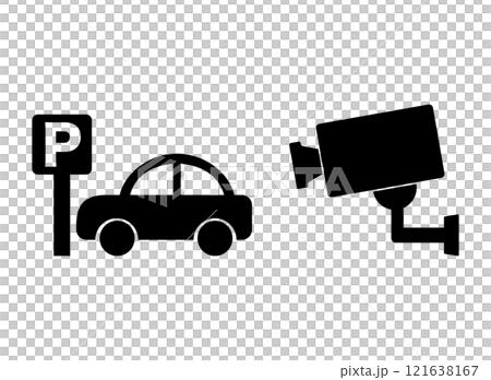 停車場監視攝影機圖標 停車場監視攝影機圖標 121638167