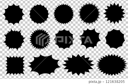 ギザギザ　ラベル　吹き出し　 121638205