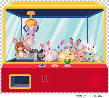 彩色毛絨兔子起重機遊戲向量插畫素材 彩色毛絨兔子起重機遊戲向量插畫素材 121638726