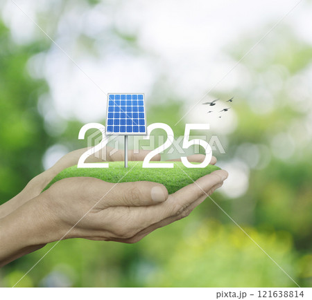 Happy new year 2025 ecological cover concept 121638814