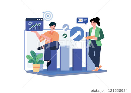 Business Growth Illustration concept on white background Business Growth Illustration concept on white background 121638924