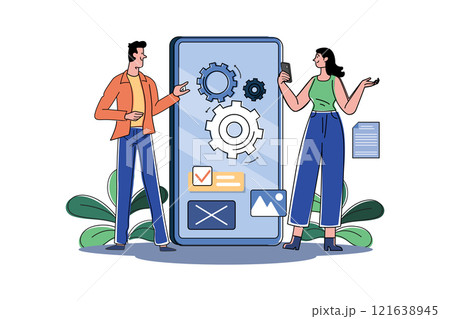 Software Testing Illustration concept on white background Software Testing Illustration concept on white background 121638945