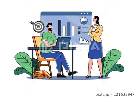 Market Analysis Illustration concept on white background 121638947