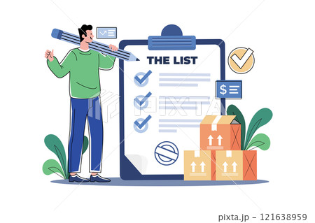 Inventory List Illustration concept on white background 121638959