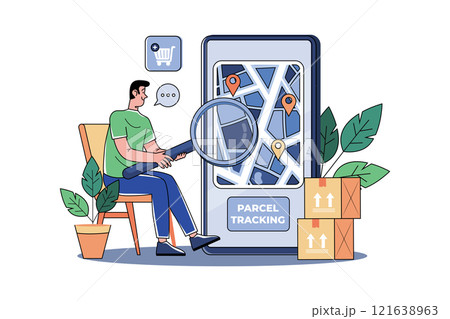 Parcel Tracking Illustration concept on white background 121638963