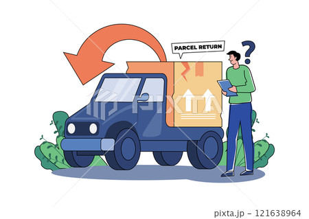 Parcel Return Illustration concept on white background 121638964