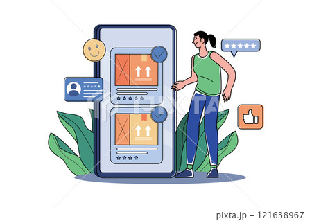 Product Feedback Illustration concept on white background Product Feedback Illustration concept on white background 121638967