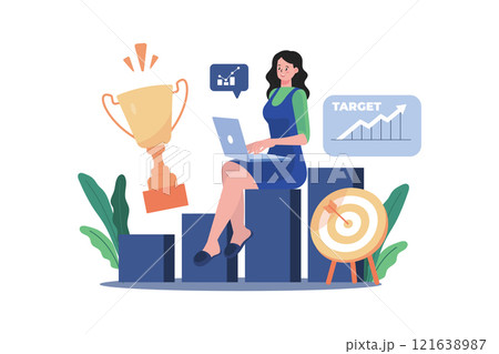 Business Career Growth Illustration concept on white background 121638987