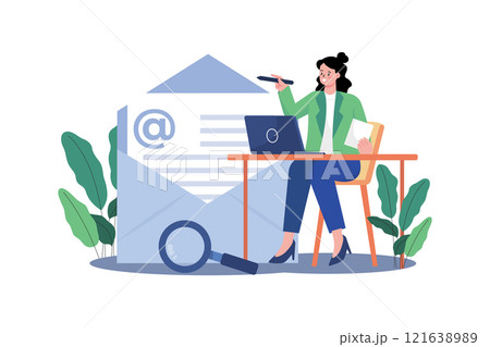 Business Woman Marketing Using Email Business Woman Marketing Using Email 121638989