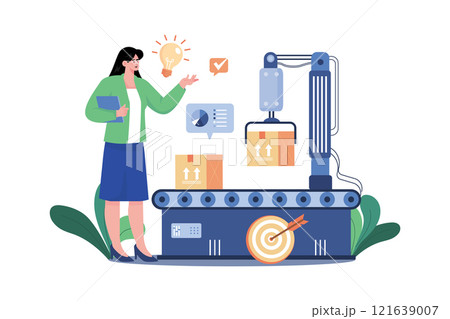 Factory Production Illustration concept on white background 121639007