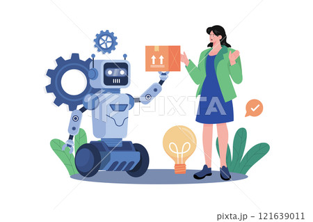 Industry Robotization Illustration concept on white background Industry Robotization Illustration concept on white background 121639011