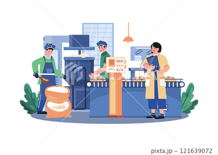 Bread Maker Illustration concept on white background 121639072