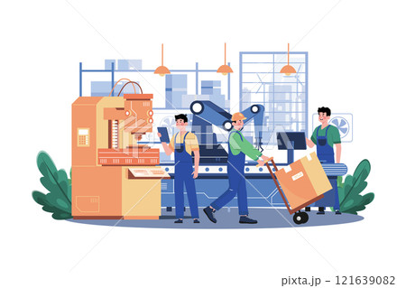 Factory Production Illustration concept on white background 121639082