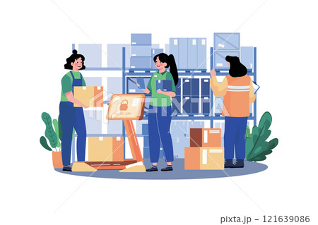 Warehouse Management Illustration concept on white background 121639086