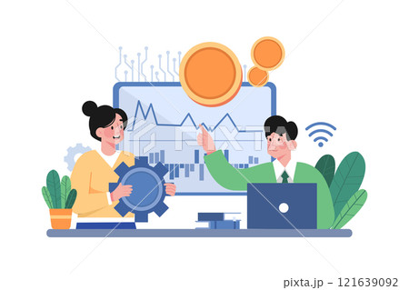 Cryptocurrency Technology Illustration concept on white background 121639092