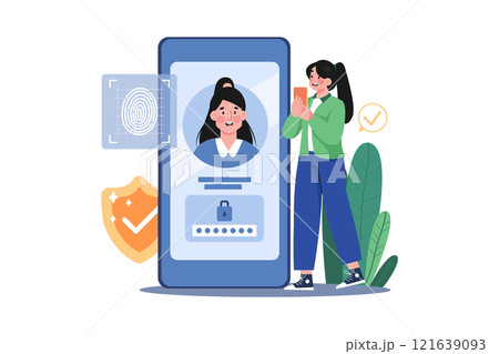 Biometric Verification Illustration concept on white background 121639093