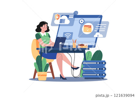 Cloud Computing Illustration concept on white background 121639094