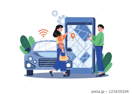 Smart Transport Illustration concept on white background 121639104