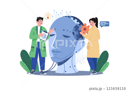 AI Brain Illustration concept on white background AI Brain Illustration concept on white background 121639110