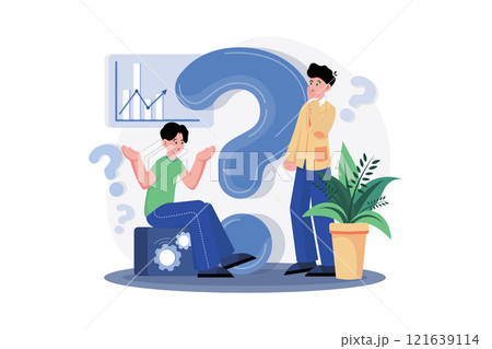Two Guys Think About A Question 121639114