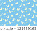 猫のかわいい北欧風パターン_ライトブルー 121639163