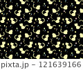 猫のかわいい北欧風パターン_ブラック 121639166