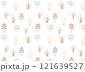 樹木のかわいい北欧風パターン_透過 121639527