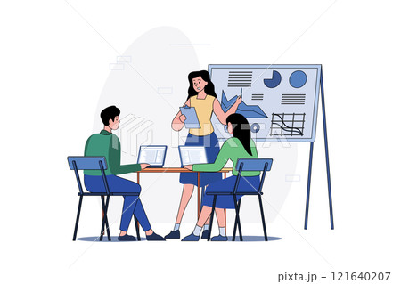 Project Presentation Regarding Development Illustration concept on white background 121640207