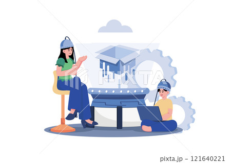 Product Team Generating Creative Idea Illustration concept on white background 121640221