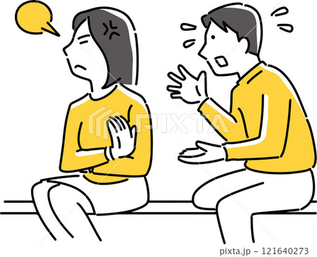 男性の話を拒絶する女性 121640273