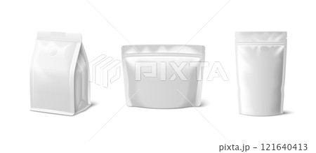 White paper bags set isolated on background 121640413