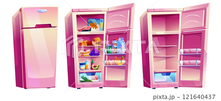 Kitchen fridges set isolated on white background 121640437