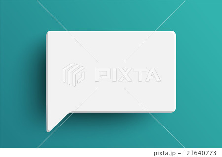 White rectangle speech bubble on green background 121640773