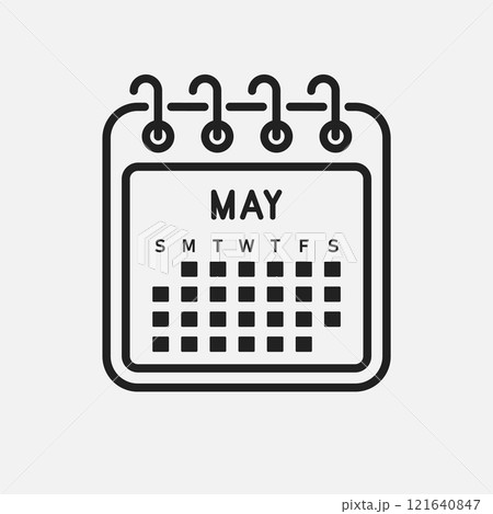 Vector template icon page calendar, month May 121640847