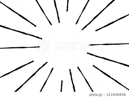 ラフな線の漫画風集中線の素材 121640856