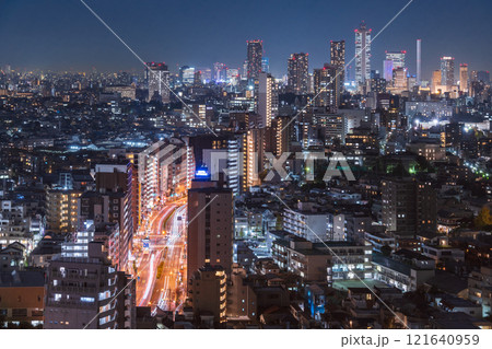 「東京都」シビックセンター展望台から望む夜景・文京区 「東京都」シビックセンター展望台から望む夜景・文京区 121640959