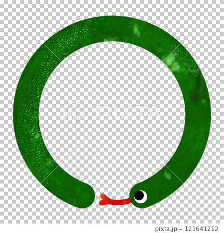 Hand-drawn snake frame with tongue out 121641212