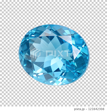 Vibrant topaz gemstone isolated on the transparent background 121642308
