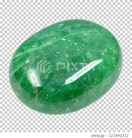 Vibrant green quartz gemstone isolated on the transparent background 121642312