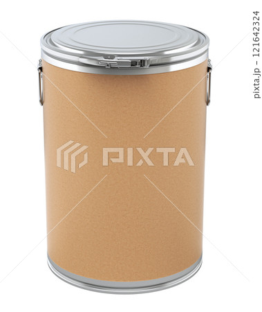 Fiber drum isolated on white background - 3D illustration 121642324