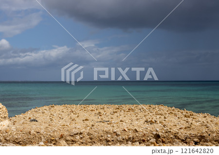 View on the sea during a cloudy day, Italy View on the sea during a cloudy day, Italy 121642820