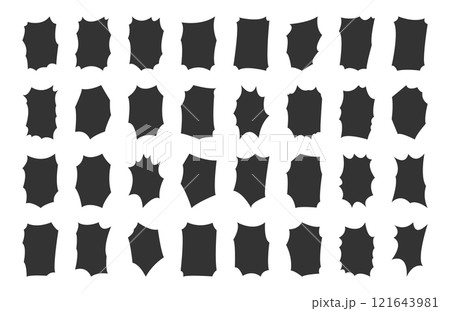 ギザギザの吹き出し　白黒　 Speech bubble.bubble burst vector 121643981