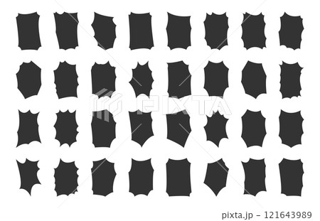 ギザギザの吹き出し　白黒　 Speech bubble.bubble burst vector 121643989