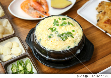 Korean traditional food. steamed egg 121644370