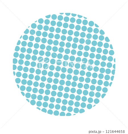かわいいドット・ハーフトーンの円　青　ベクター　Abstract dot circle, 121644658