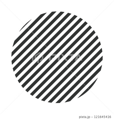 幾何学的な模様のストライプの円　黒　Striped pattern isolated 121645416
