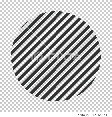 幾何学的な模様のストライプの円　黒　Striped pattern isolated 121645416