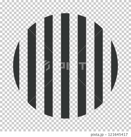 幾何学的な模様のストライプの円　黒　Striped pattern isolated 121645417