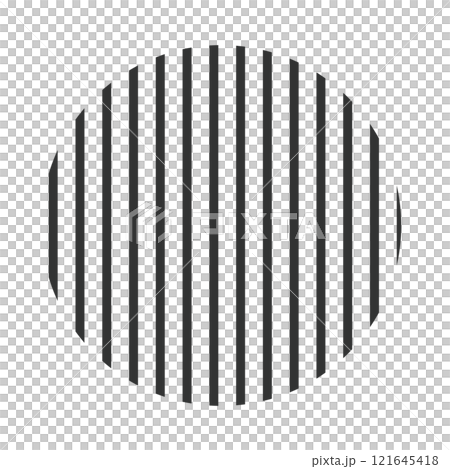 幾何学的な模様のストライプの円　黒　Striped pattern isolated 121645418
